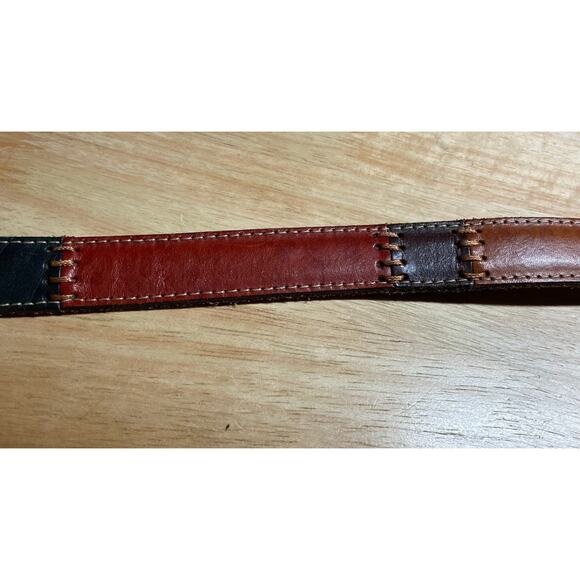 Fossil LARGE Multi Color Leather Belt Style BT 1411 Brown Black Green. Pre-Owned - Picture 3 of 9